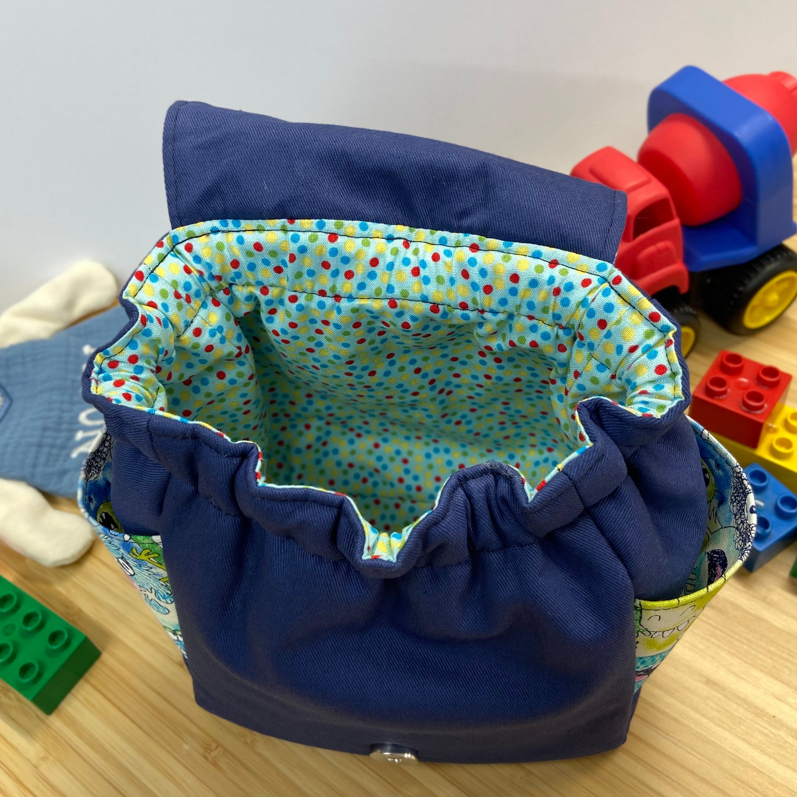 Handmade Toddler Backpack - Monsters