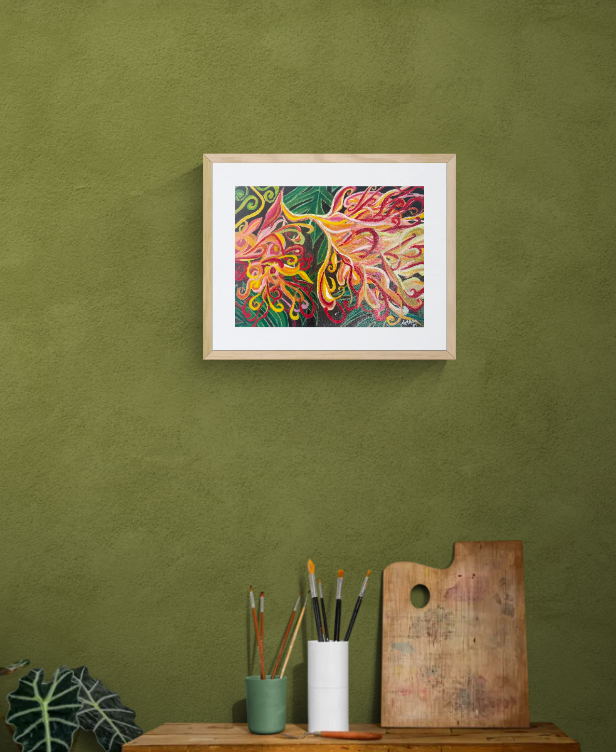 Grevillea Fire - Original Acrylic Painting Australian Native Grevillea