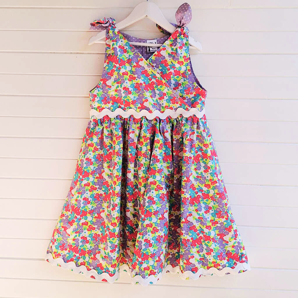 Handmade Floral Crossover Dress | Size 8