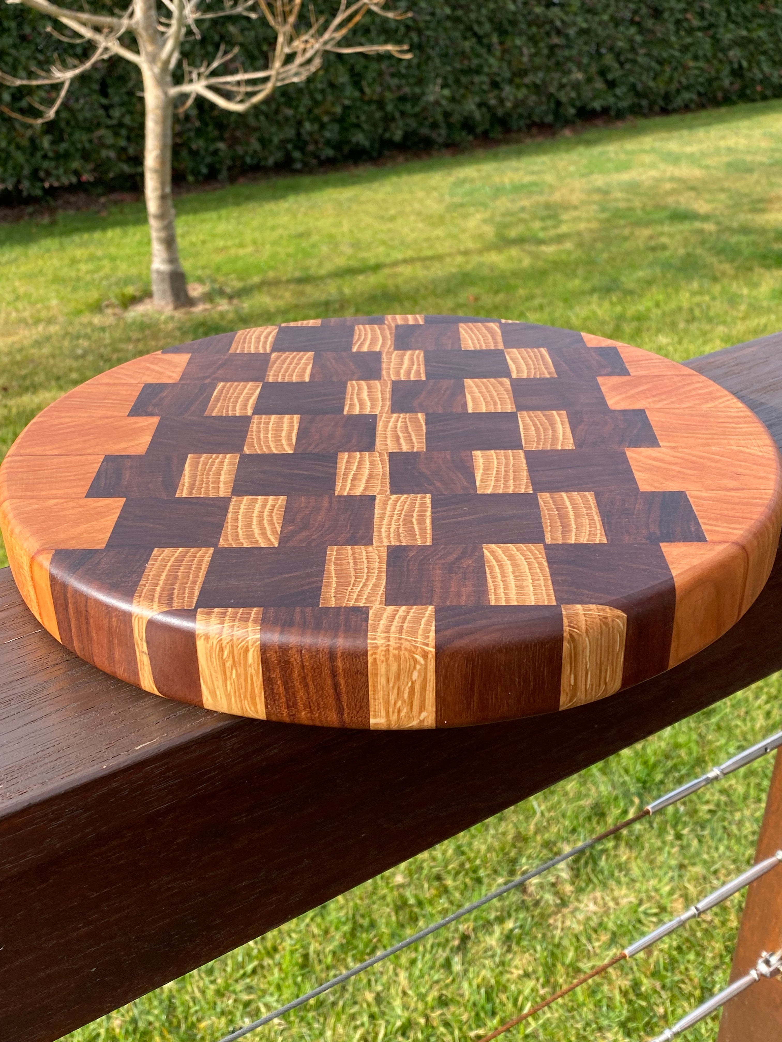 Handmade Round End-Grain Chopping/Serving Board