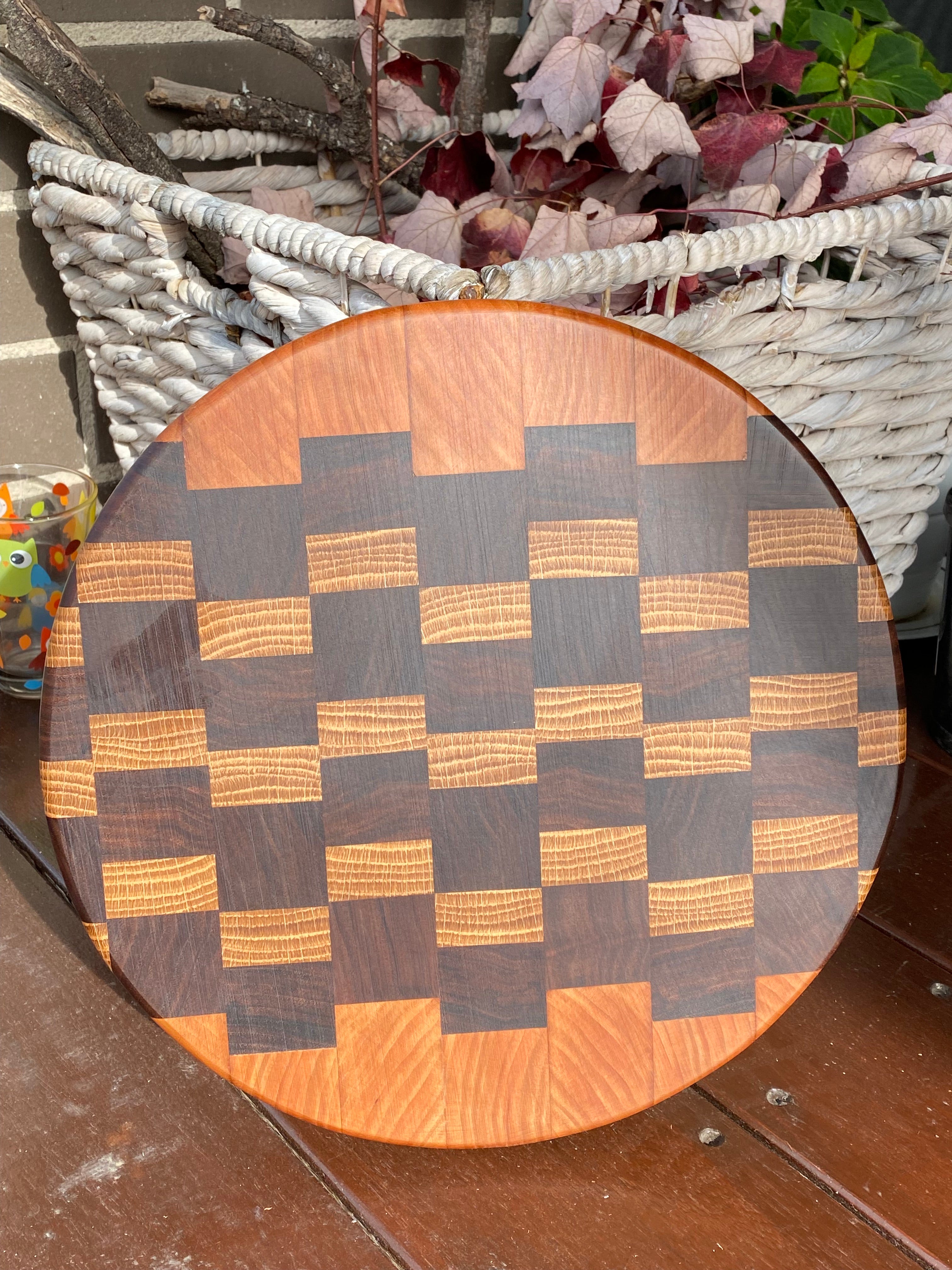 Handmade Round End-Grain Chopping/Serving Board