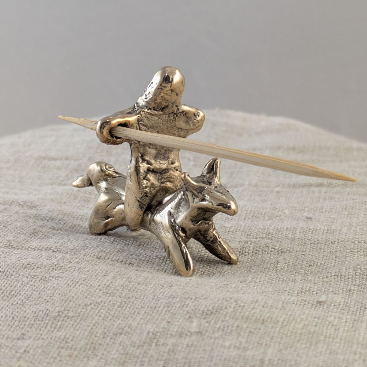 Bronze Medieval Jousting Knight Figurine