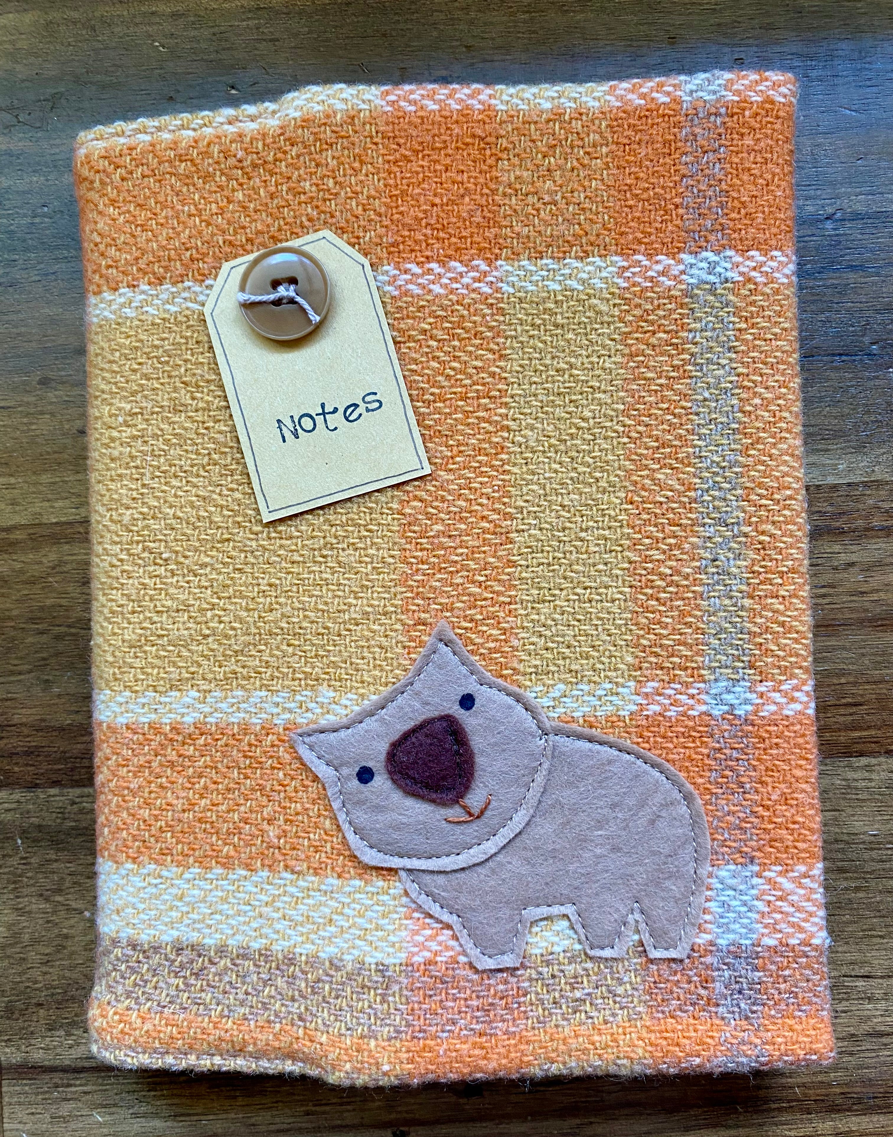 A5 Upcycled Notebook Wombat - Orange