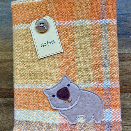 A5 Upcycled Notebook Wombat - Orange