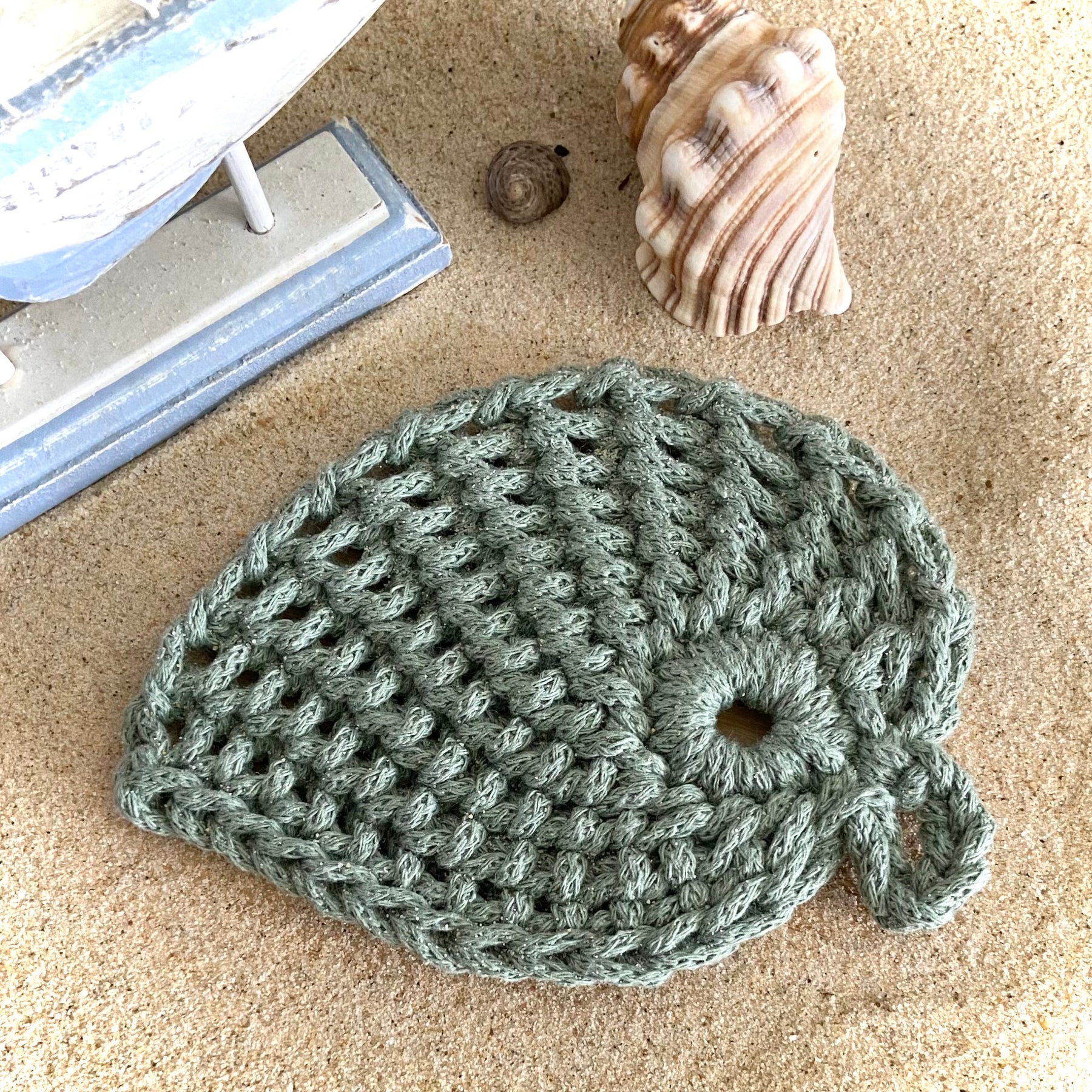 Crochet Leaf Coasters - Set of 4 - Coastal