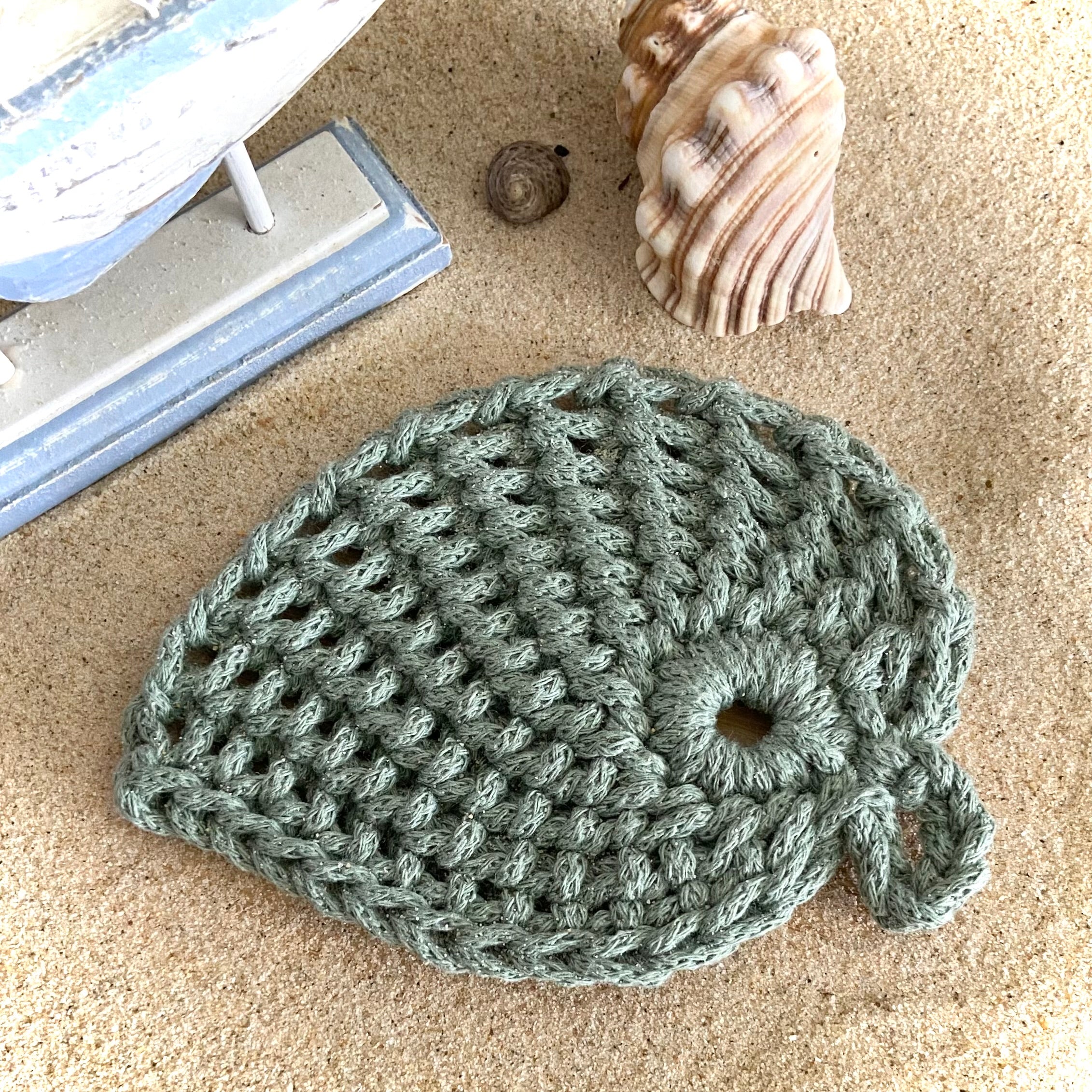 Crochet Leaf Coasters - Set of 4 - Coastal