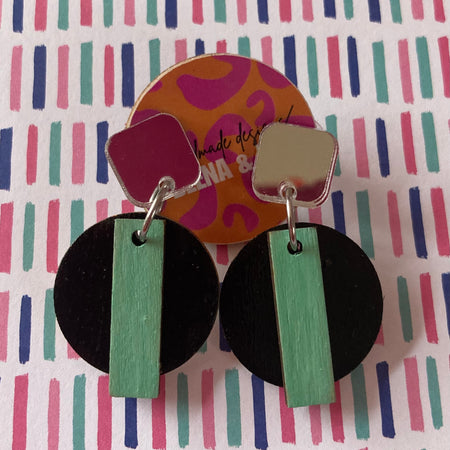Handpainted geometric earrings