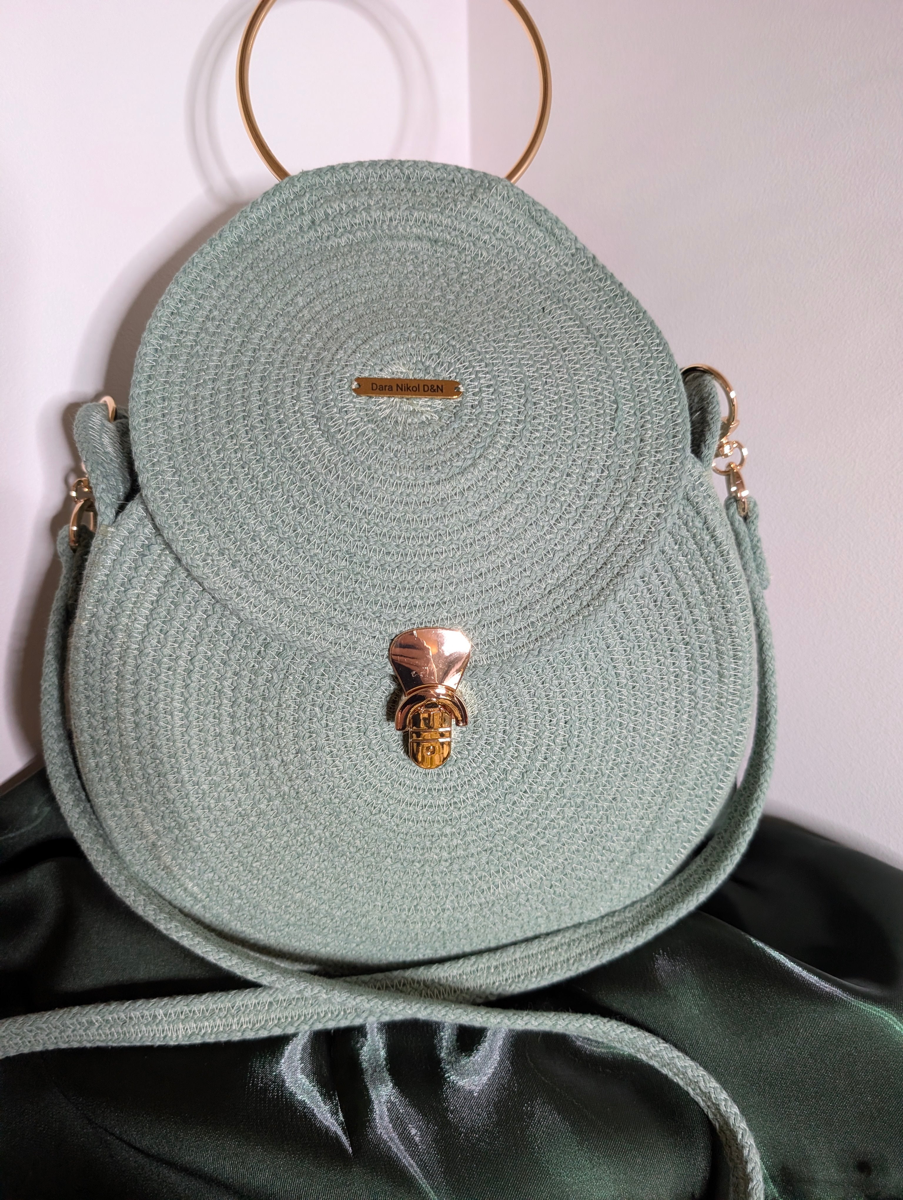 "Sofia" (L) Handmade Cotton Cord Bag