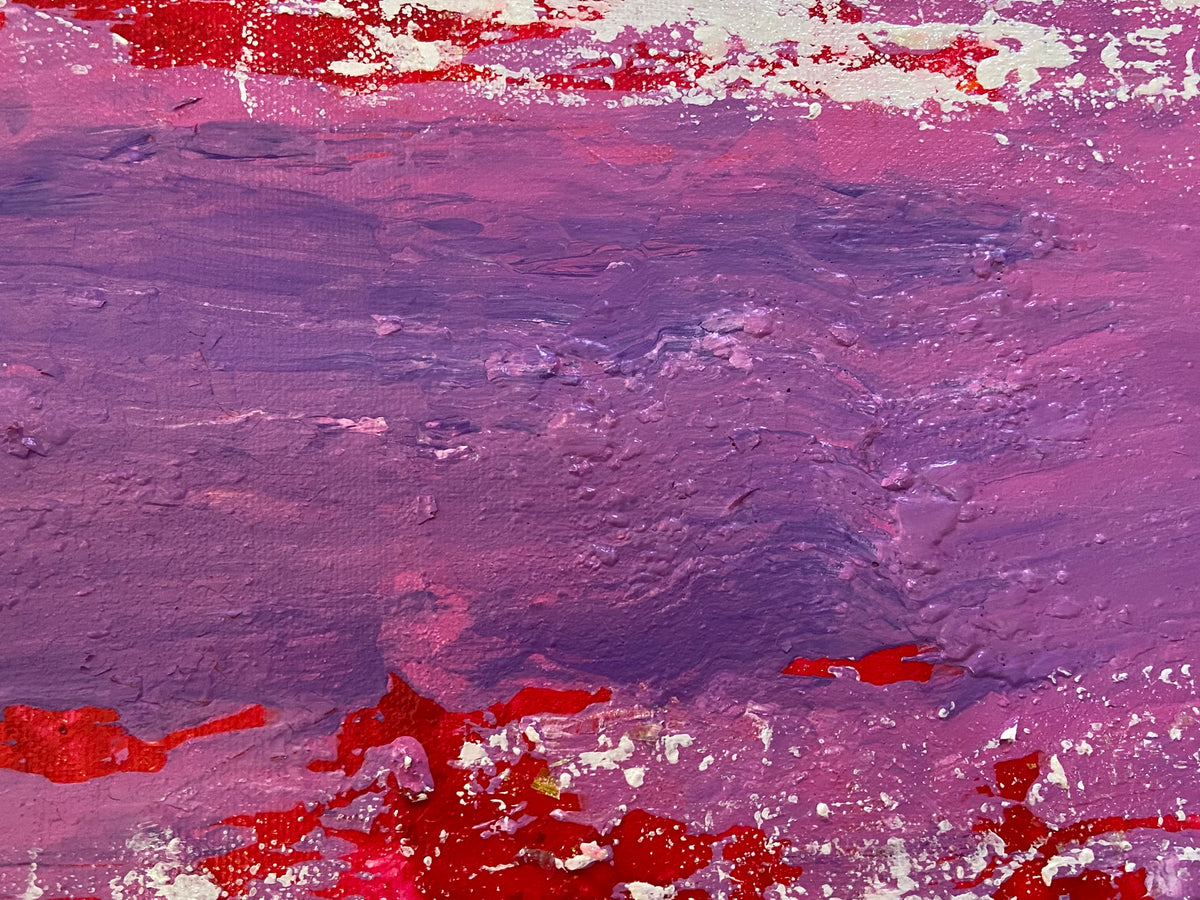 Inverted Abstract Acrylic Canvas Painting: Colorful Wall Art by Margo Humphries (30.5cm)