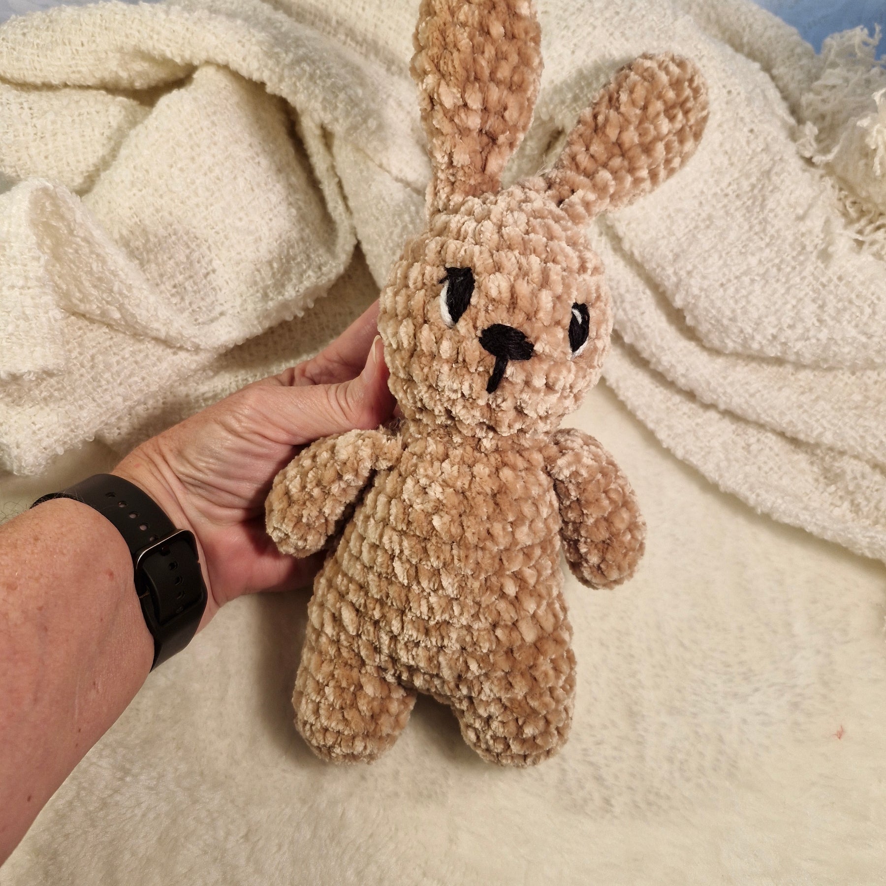 Crochet Little Brown Bunny using soft velvet yarn