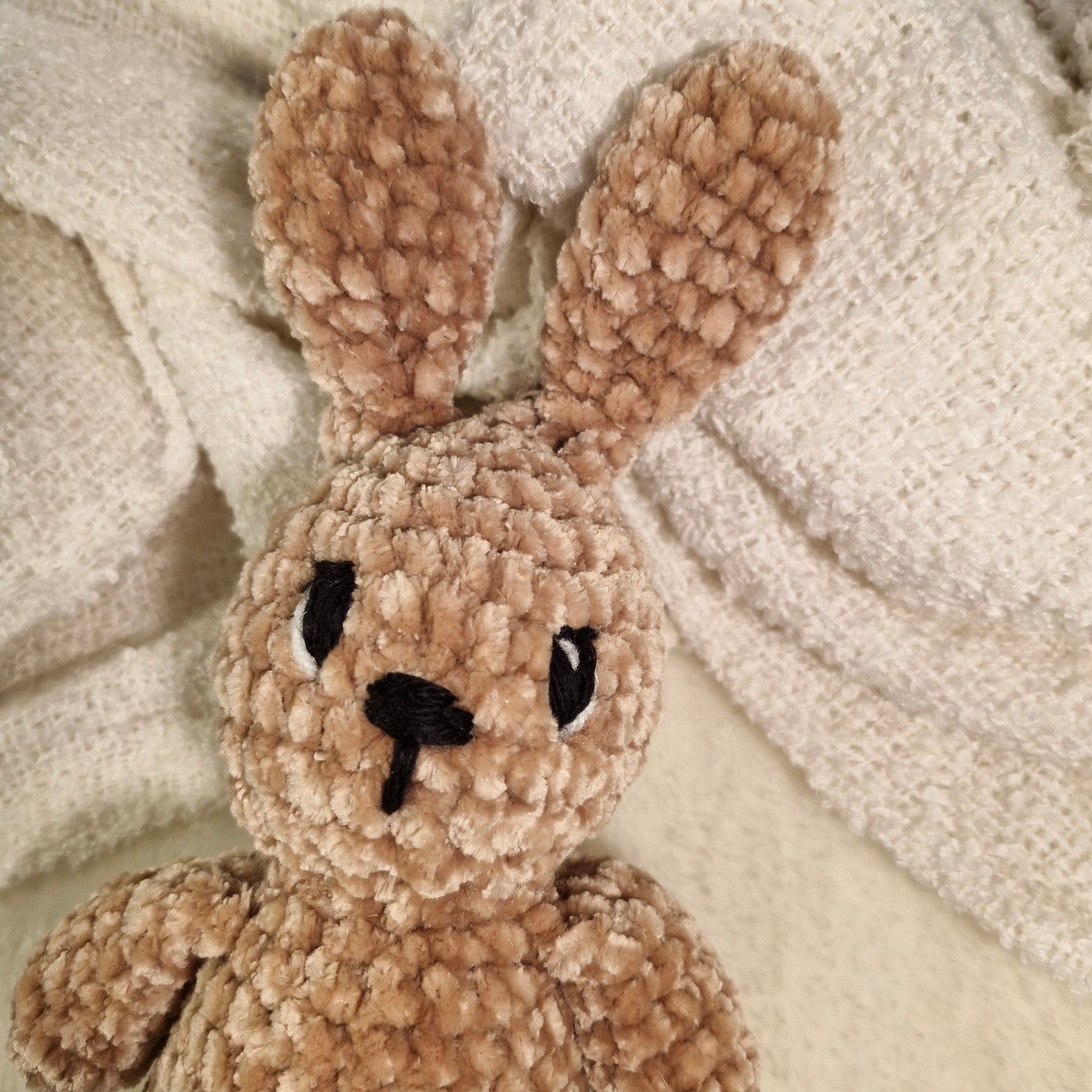 Crochet Little Brown Bunny using soft velvet yarn