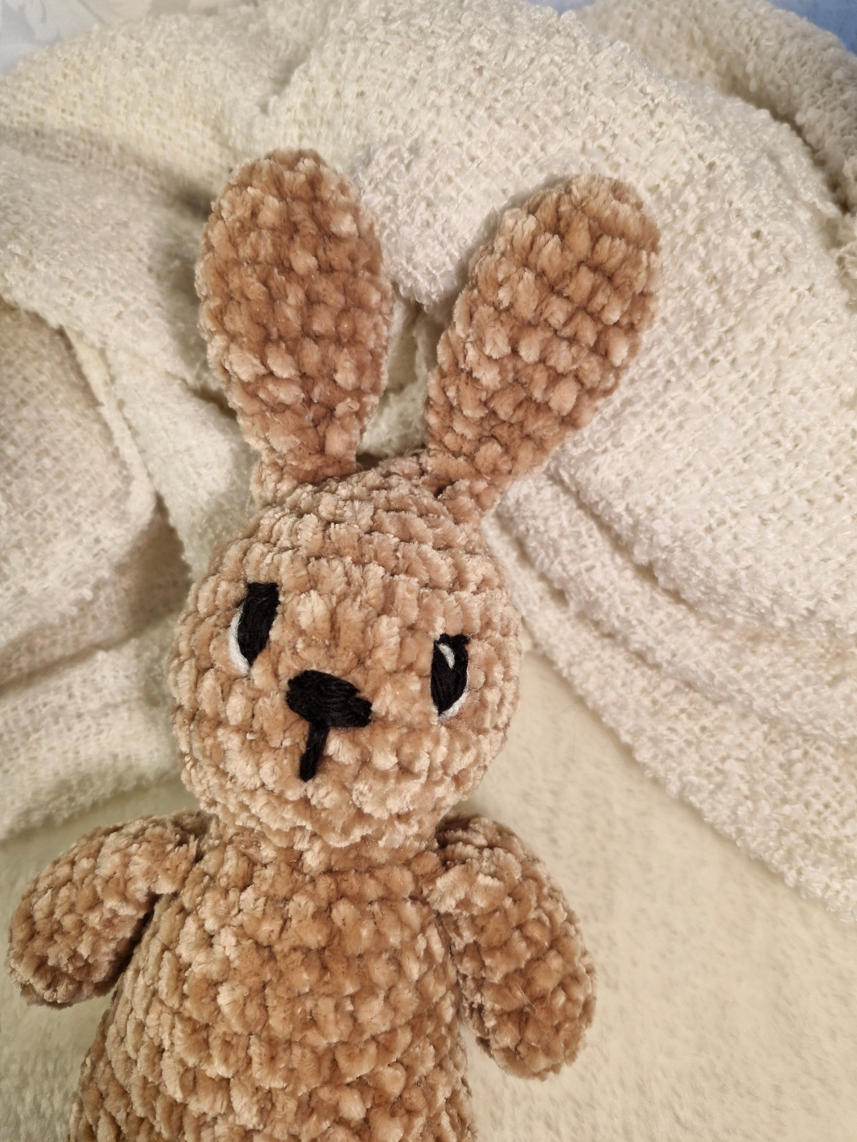Crochet Little Brown Bunny using soft velvet yarn