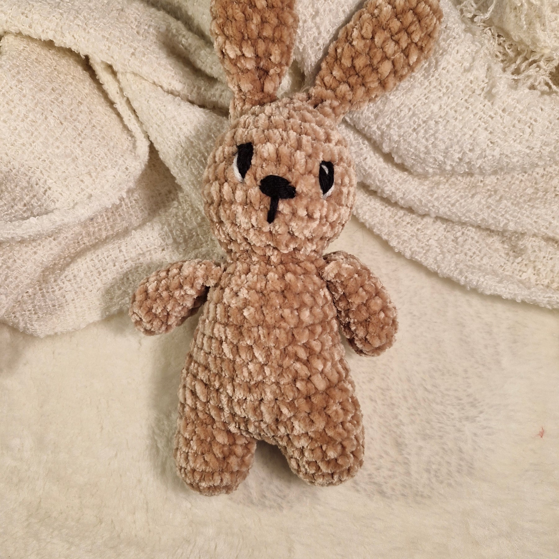 Crochet Little Brown Bunny using soft velvet yarn