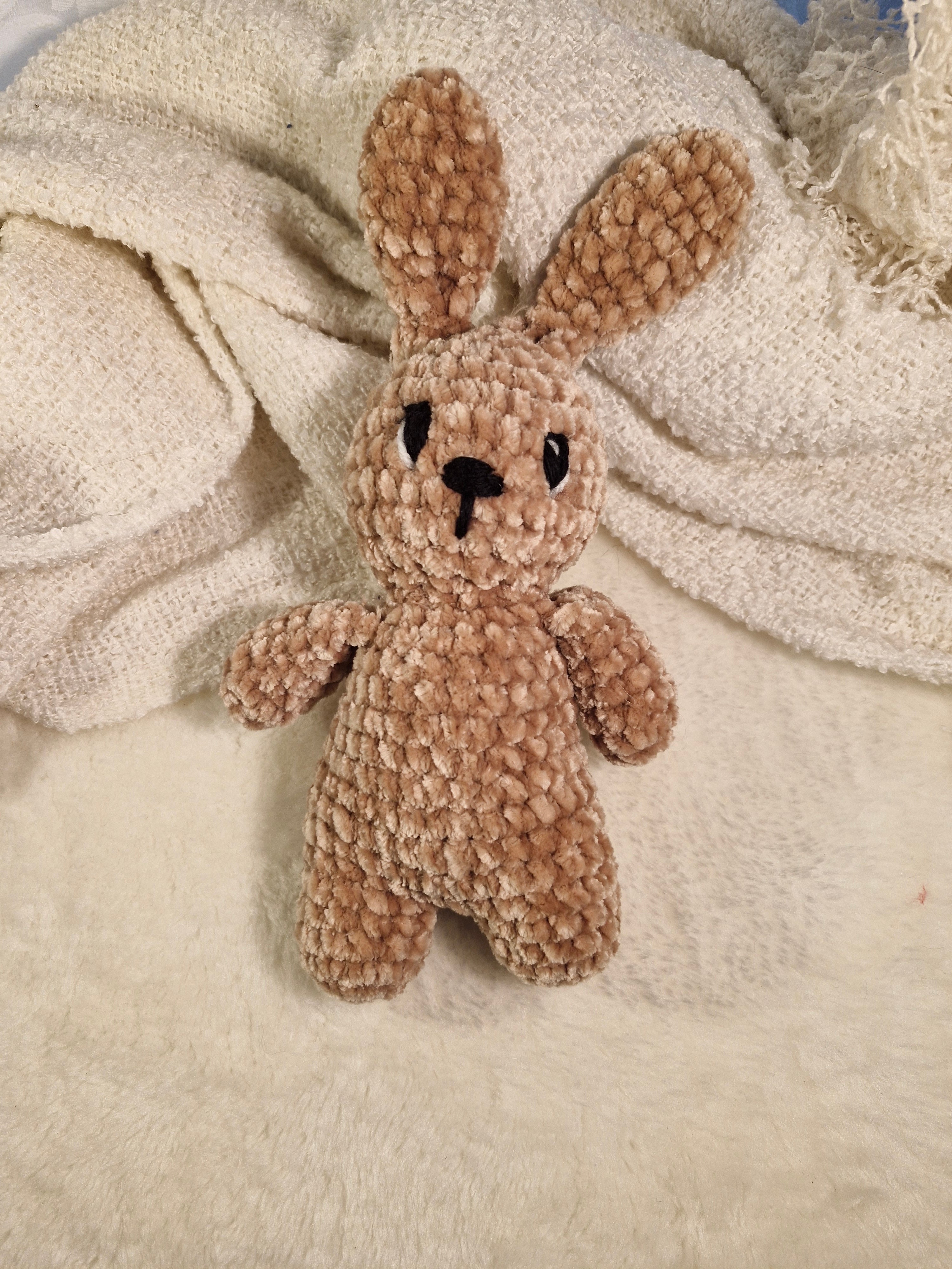 Crochet Little Brown Bunny using soft velvet yarn