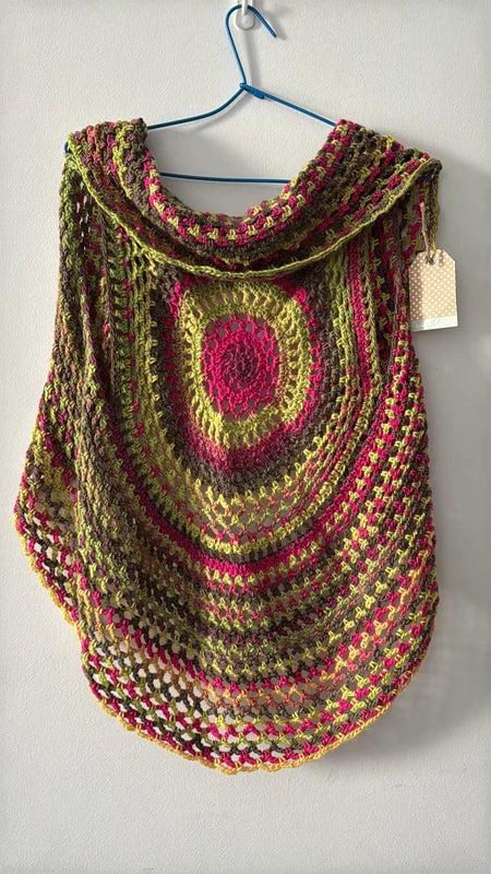 Crochet | Ladies Shawls & Vest| Various Rainbow + Black & White Colours