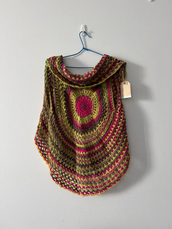 Crochet | Ladies Shawls & Vest| Various Rainbow + Black & White Colours