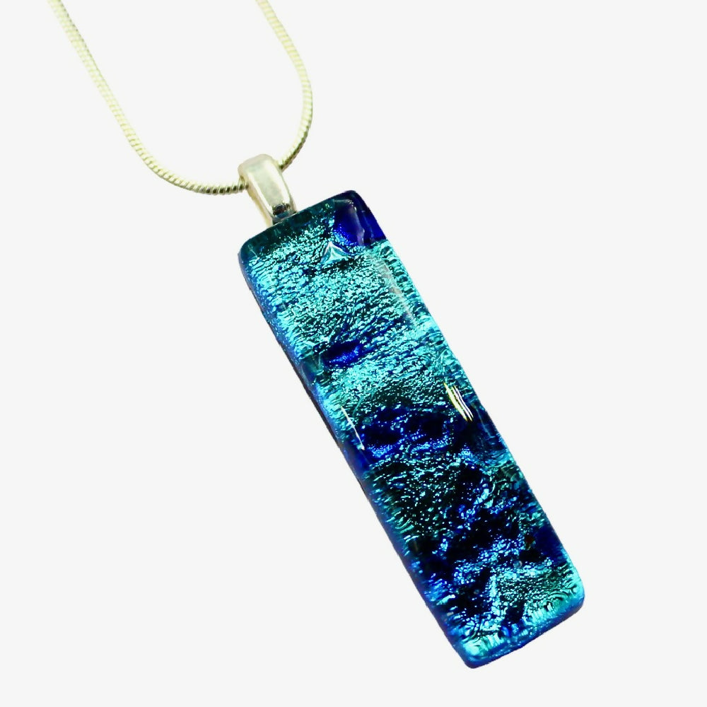 Dichroic Fused Glass Pendant - Deep Pacific Colour Collection
