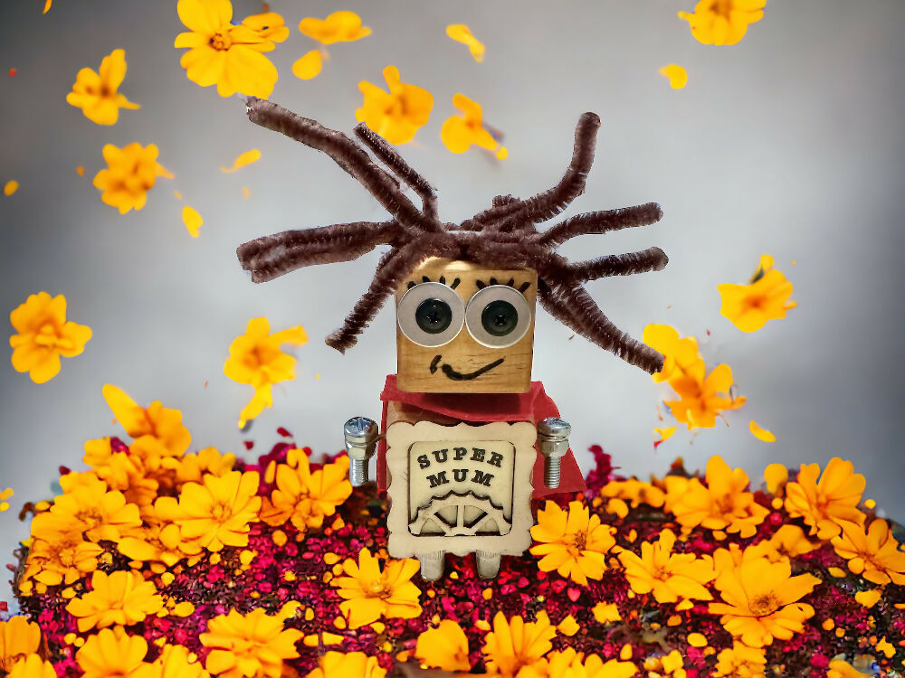 SuperMum - Wooden Steampunk Superhero Robot