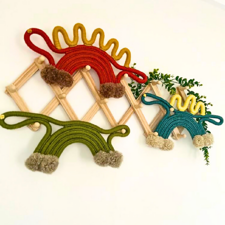 Dinosaur Macrame Wall Hanging Set x3, Baby Decor, Kids Wall Hangings