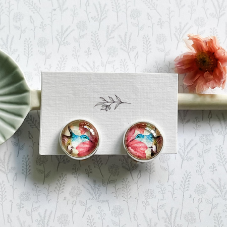 Clip on Earrings with Little Hummingbirds • No Hole Earrings