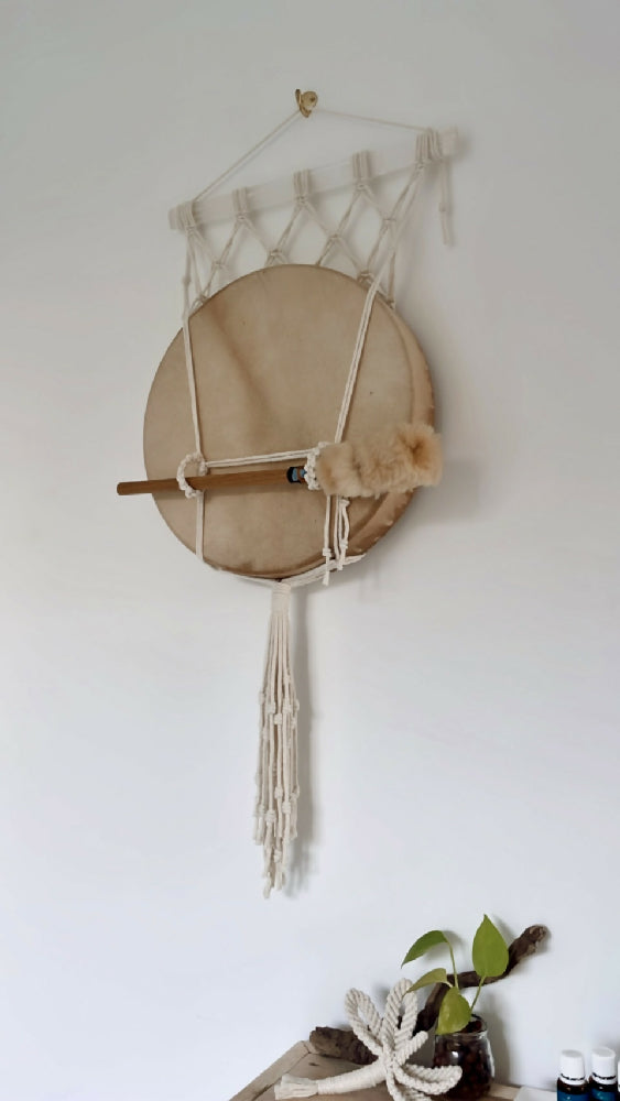 Selenite Medicine Drum Hanger