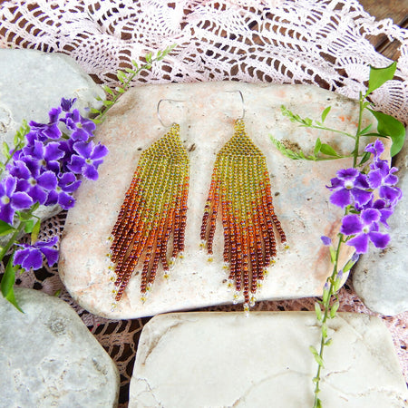 Beaded Fringe Earrings 