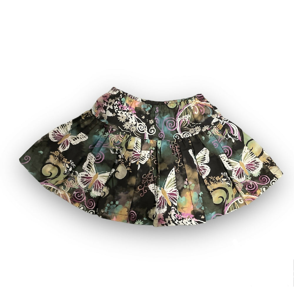SIZE 4 Black Butterflies Cotton Skirt - CLEARANCE