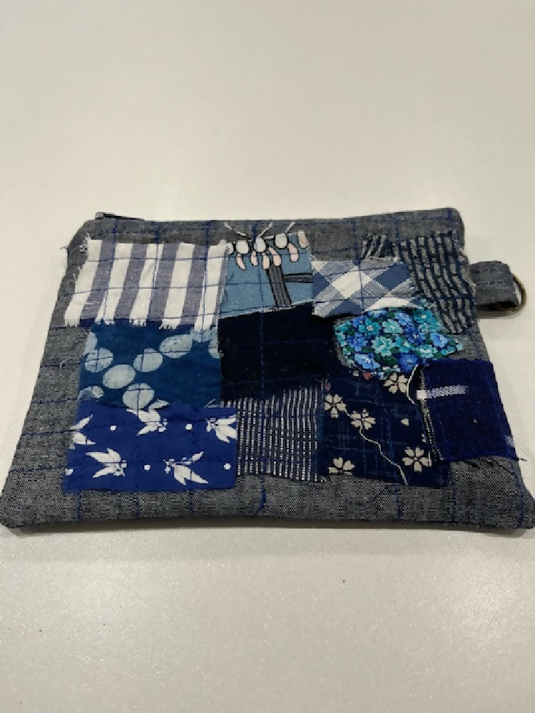 gorgeous denim scrappy patch coin purse