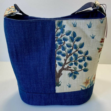 William Morris Orchard Blue Bucket Bag
