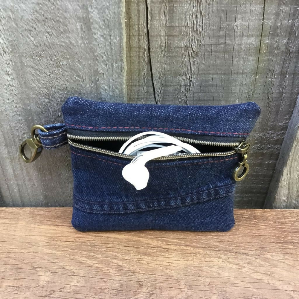 Upcycled Denim Earbud Pouch