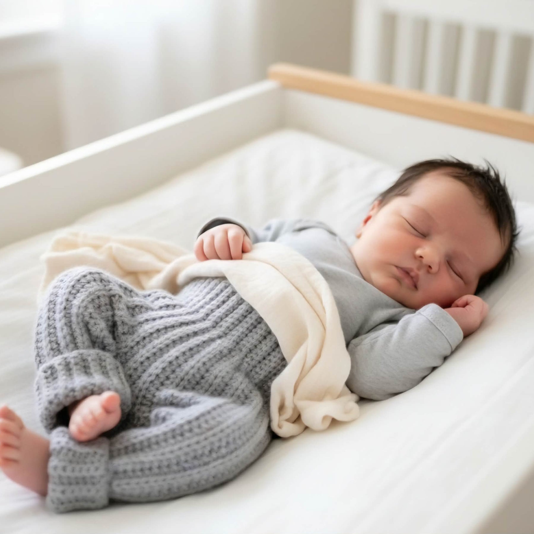 Baby Cuff Pants | Pale Grey | Newborn | Handmade | Crocheted | 0-3 months