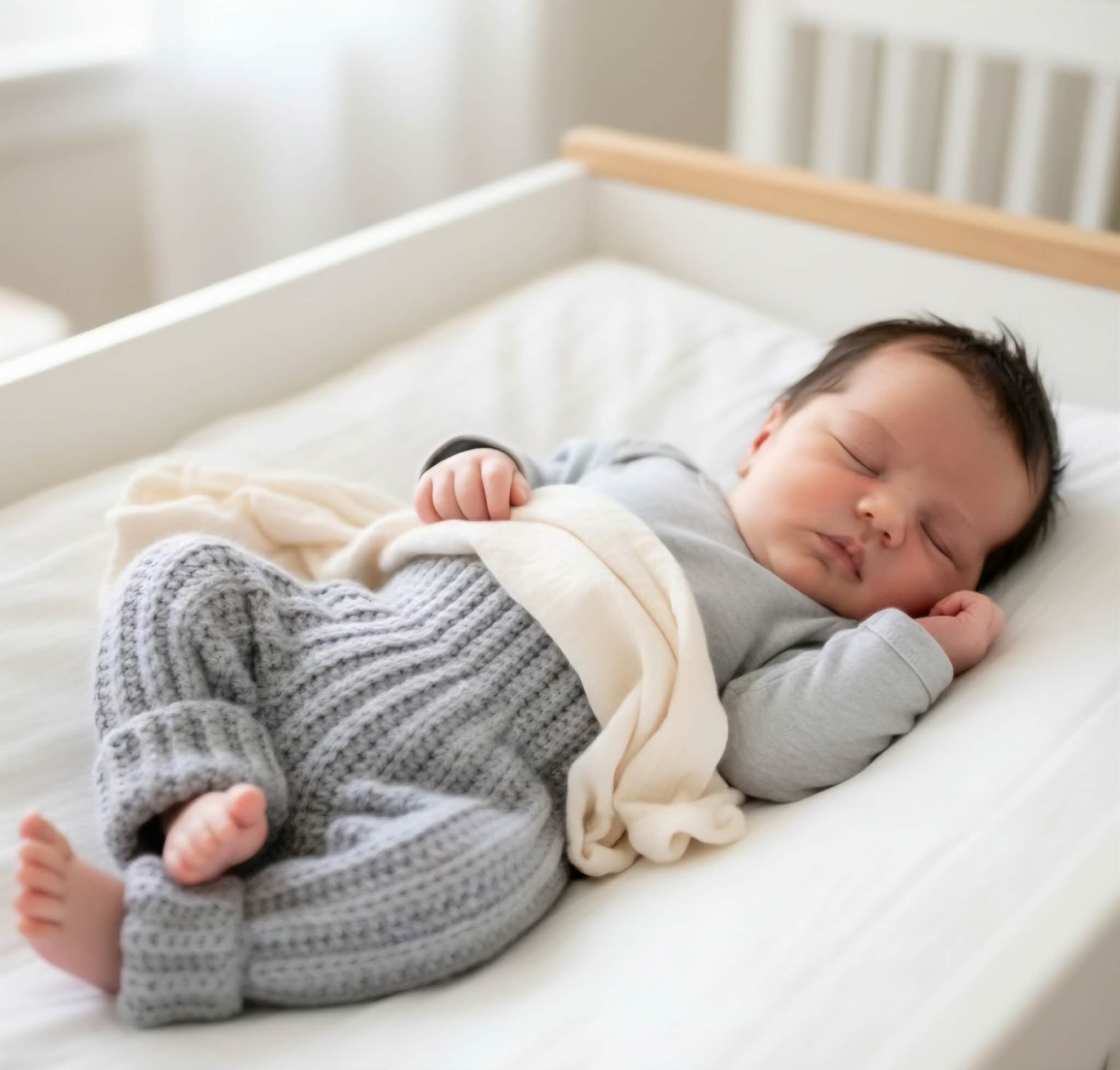 Baby Cuff Pants | Pale Grey | Newborn | Handmade | Crocheted | 0-3 months