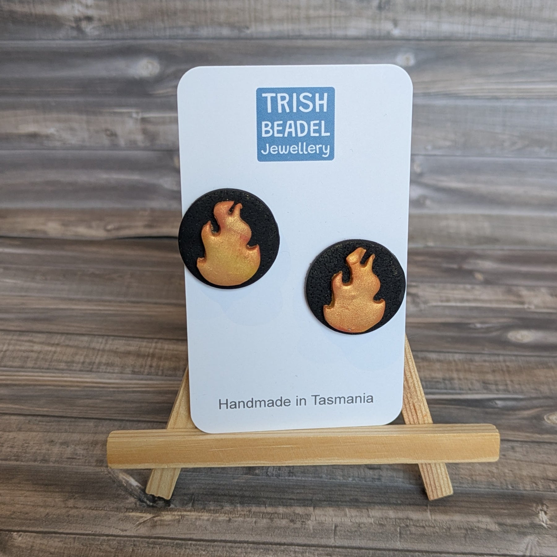 Flaming Heart Studs