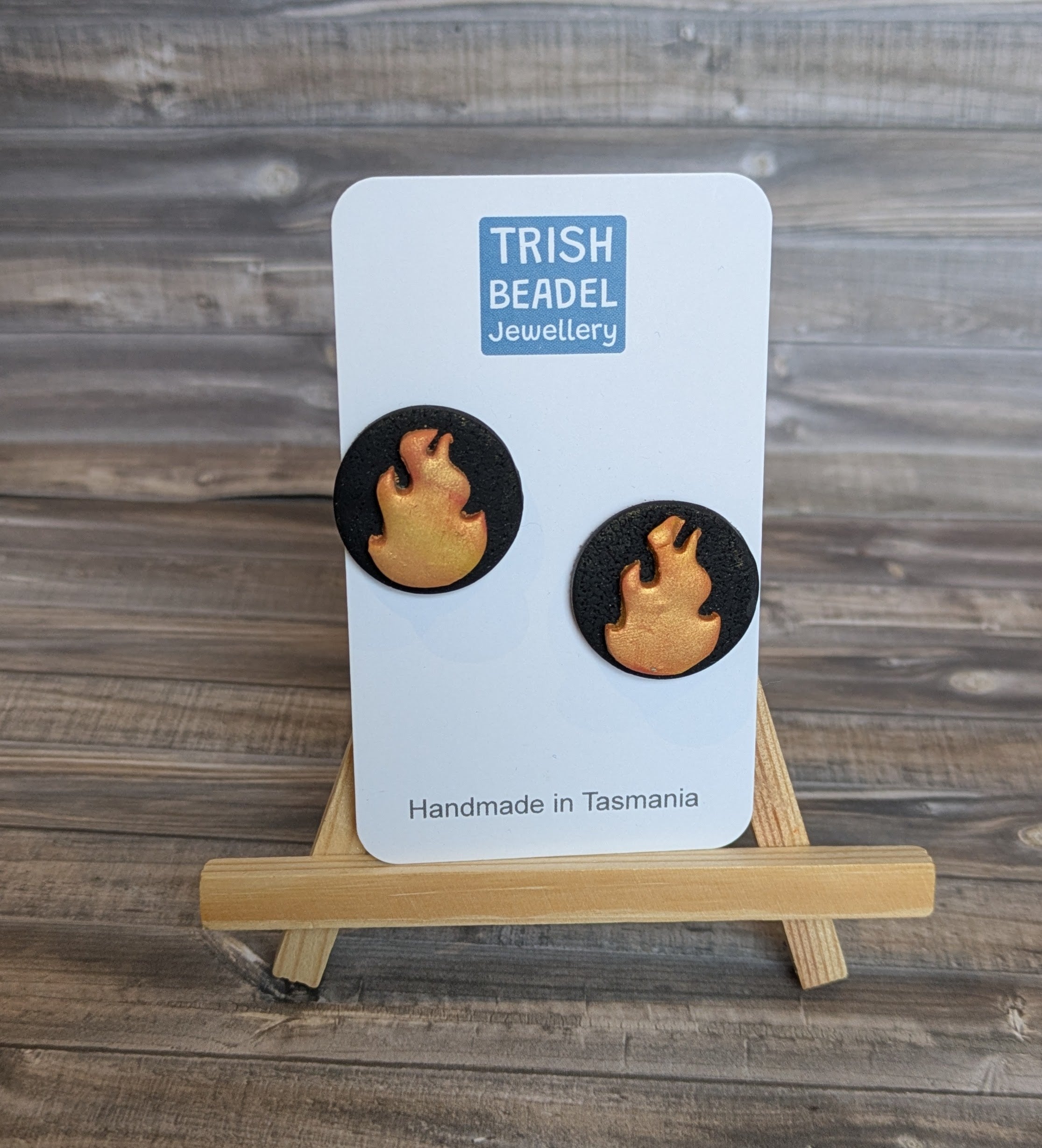 Flaming Heart Studs