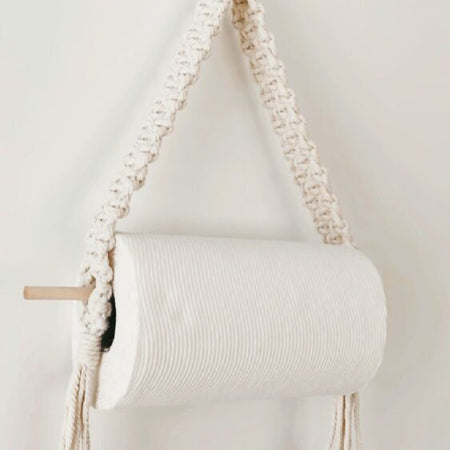 Macrame Paper Towel Hanger