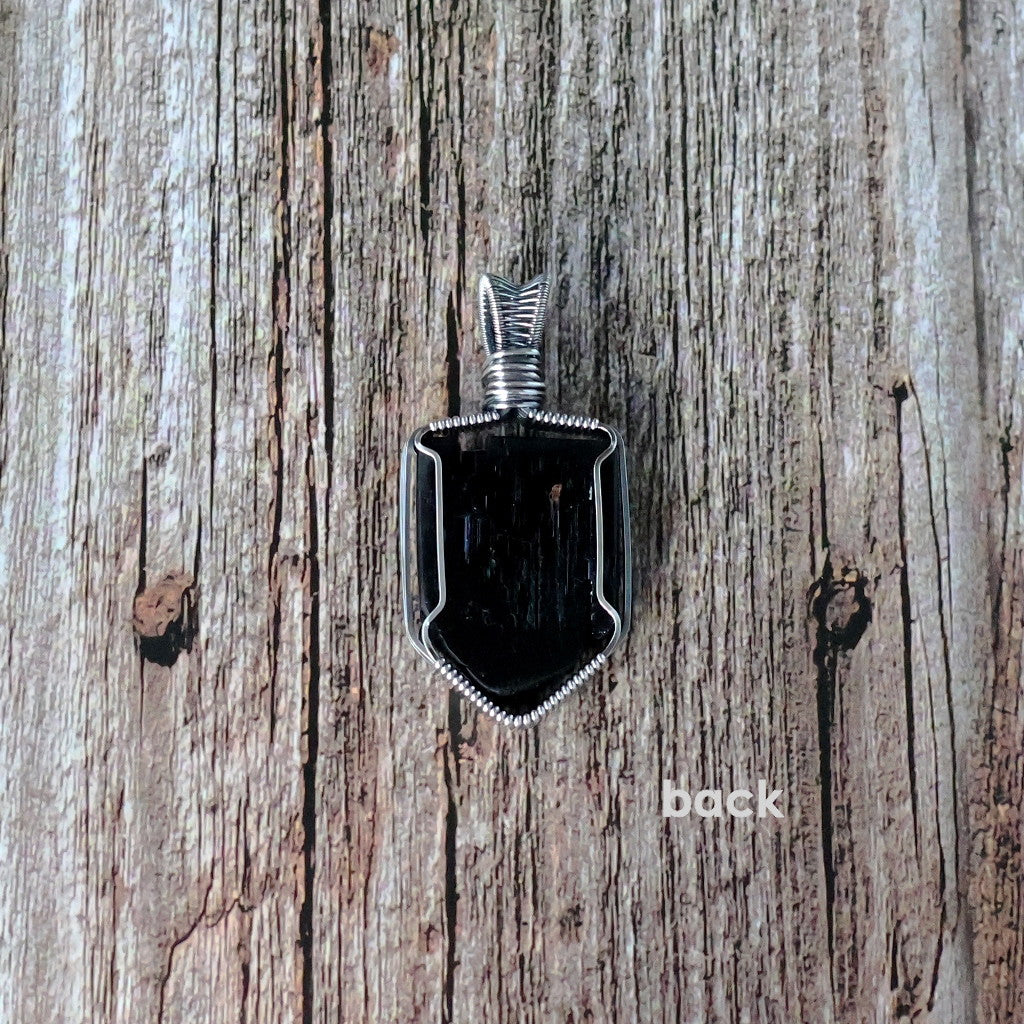 Sterling Silver Black Tourmaline Pendant ~ Talisman of Protection and Purification