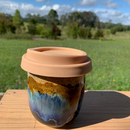 Handmade Ceramic Travel Mug - Beachside Cliffs