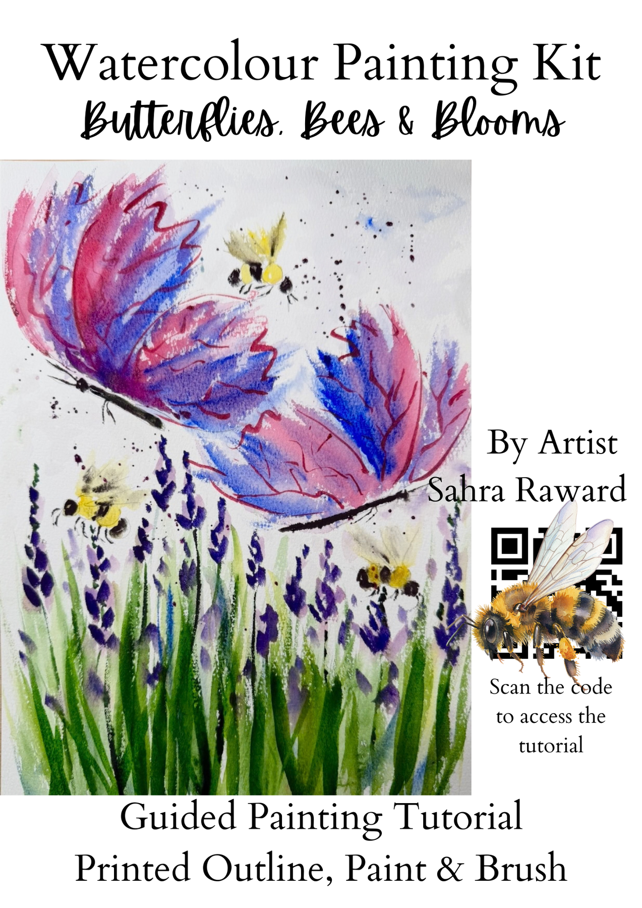 Watercolour Painting Kit ~ Butterflies, Bees & Blooms