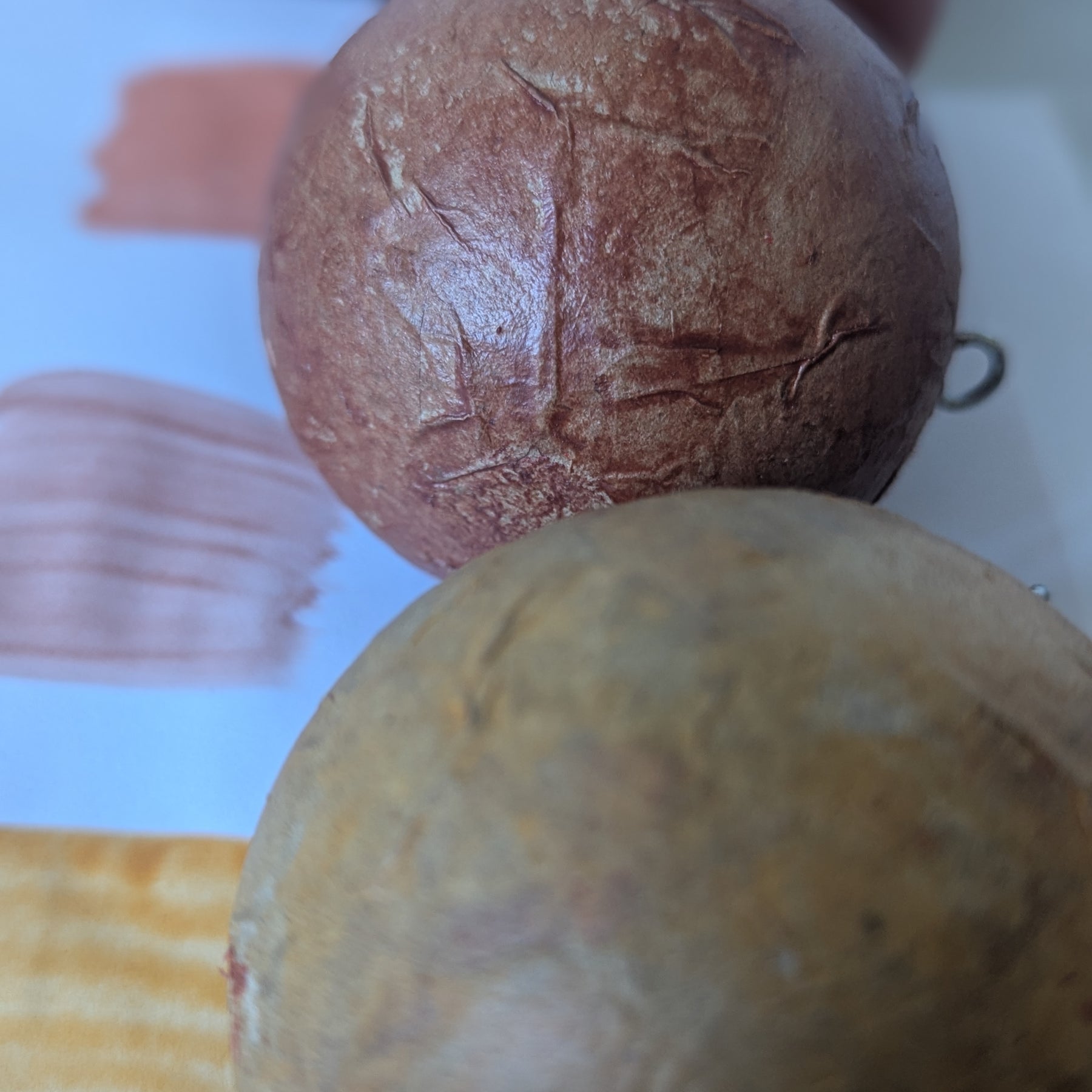 Baubles Artisan Hand painted Decorations |  Recycled Paper Baubles - 6  Decorations Boxed
