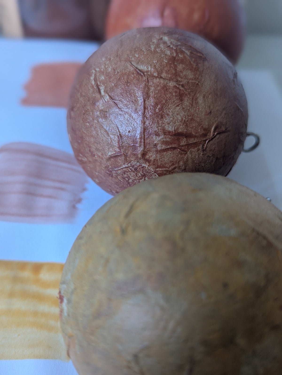 Baubles Artisan Hand painted Decorations |  Recycled Paper Baubles - 6  Decorations Boxed