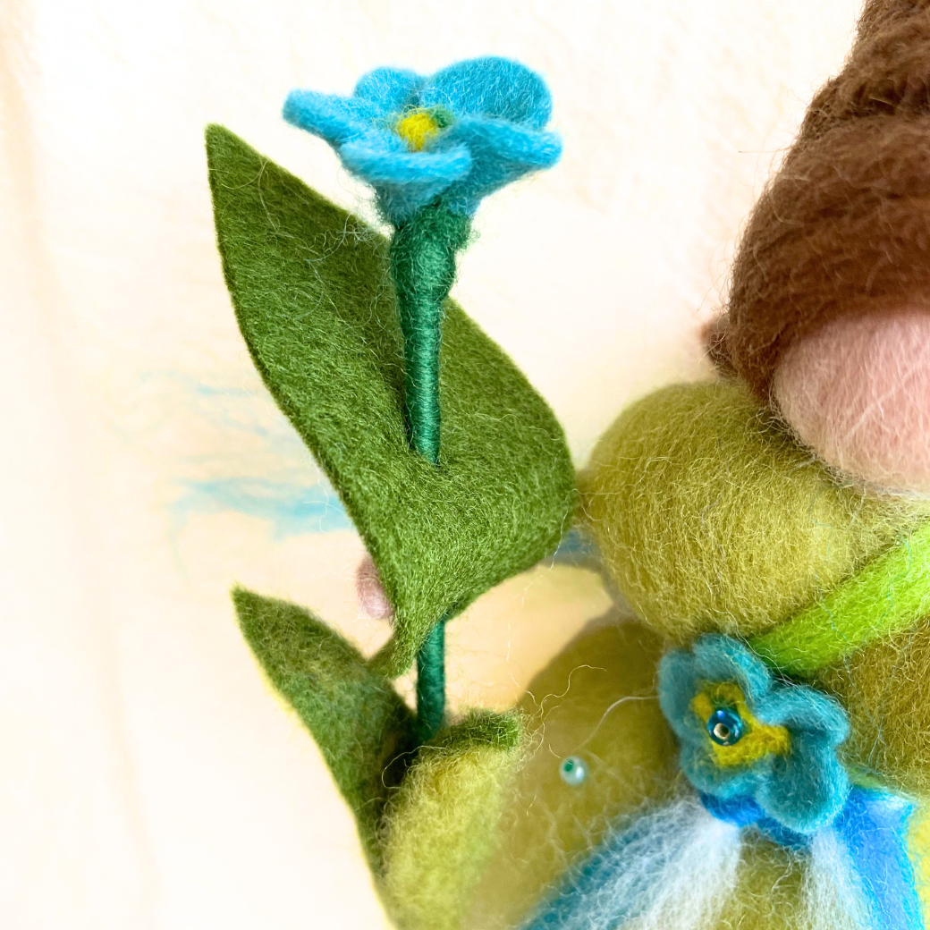 Myra Guardian of Gentle Memories | Handcrafted Needle Felted Wool Fairy | Flower Guardian Collection