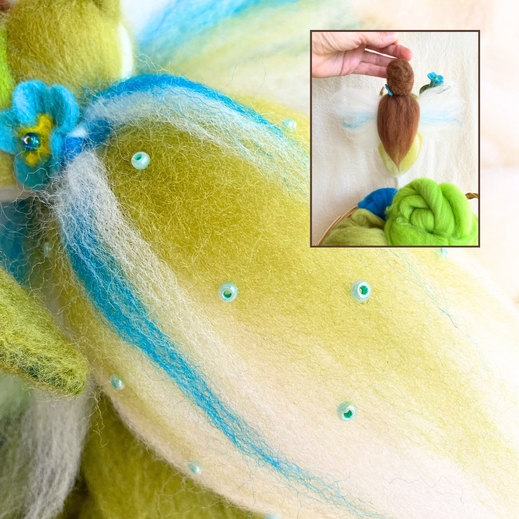 Myra Guardian of Gentle Memories | Handcrafted Needle Felted Wool Fairy | Flower Guardian Collection