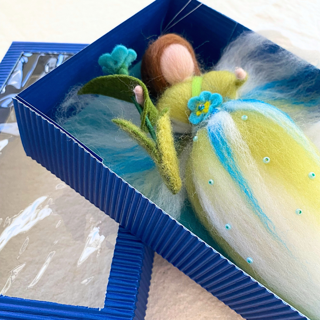Myra Guardian of Gentle Memories | Handcrafted Needle Felted Wool Fairy | Flower Guardian Collection