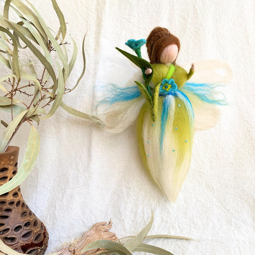 Myra Guardian of Gentle Memories | Handcrafted Needle Felted Wool Fairy | Flower Guardian Collection