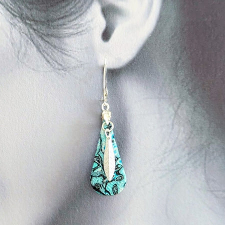 Aqua and Black Earrings