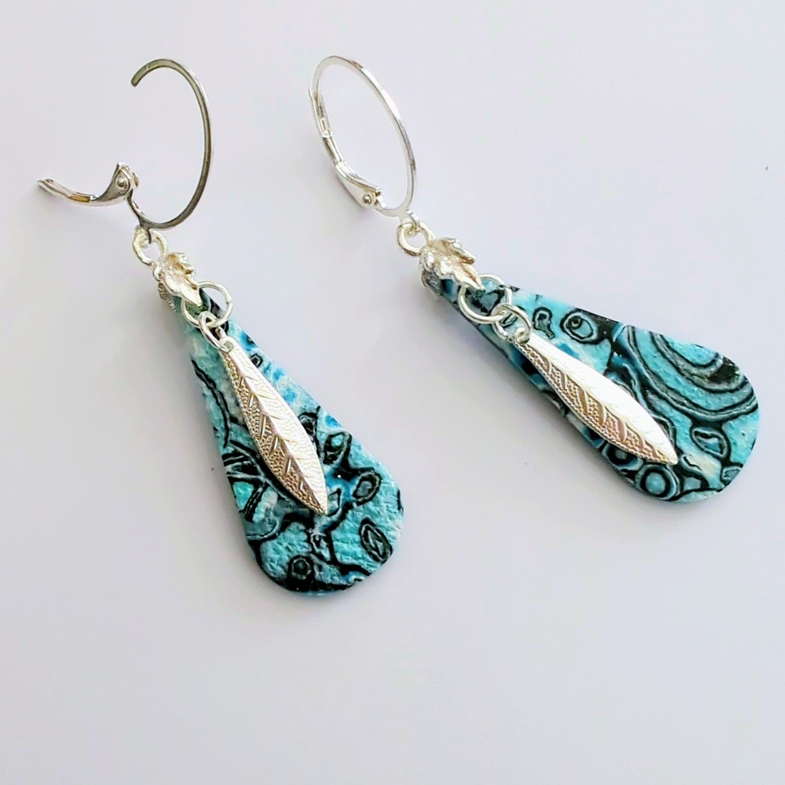 Aqua and Black Earrings