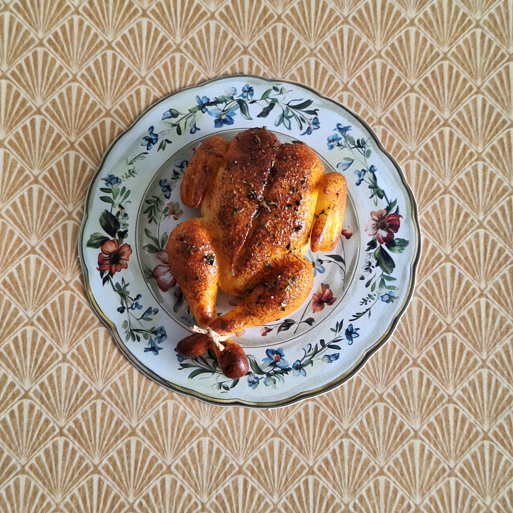 Roast Turkey (with ornate serving tongs)