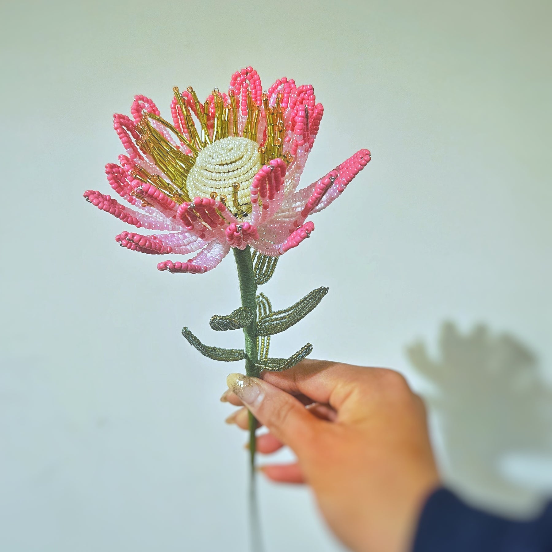 Handmade Beaded Protea Flower Stem