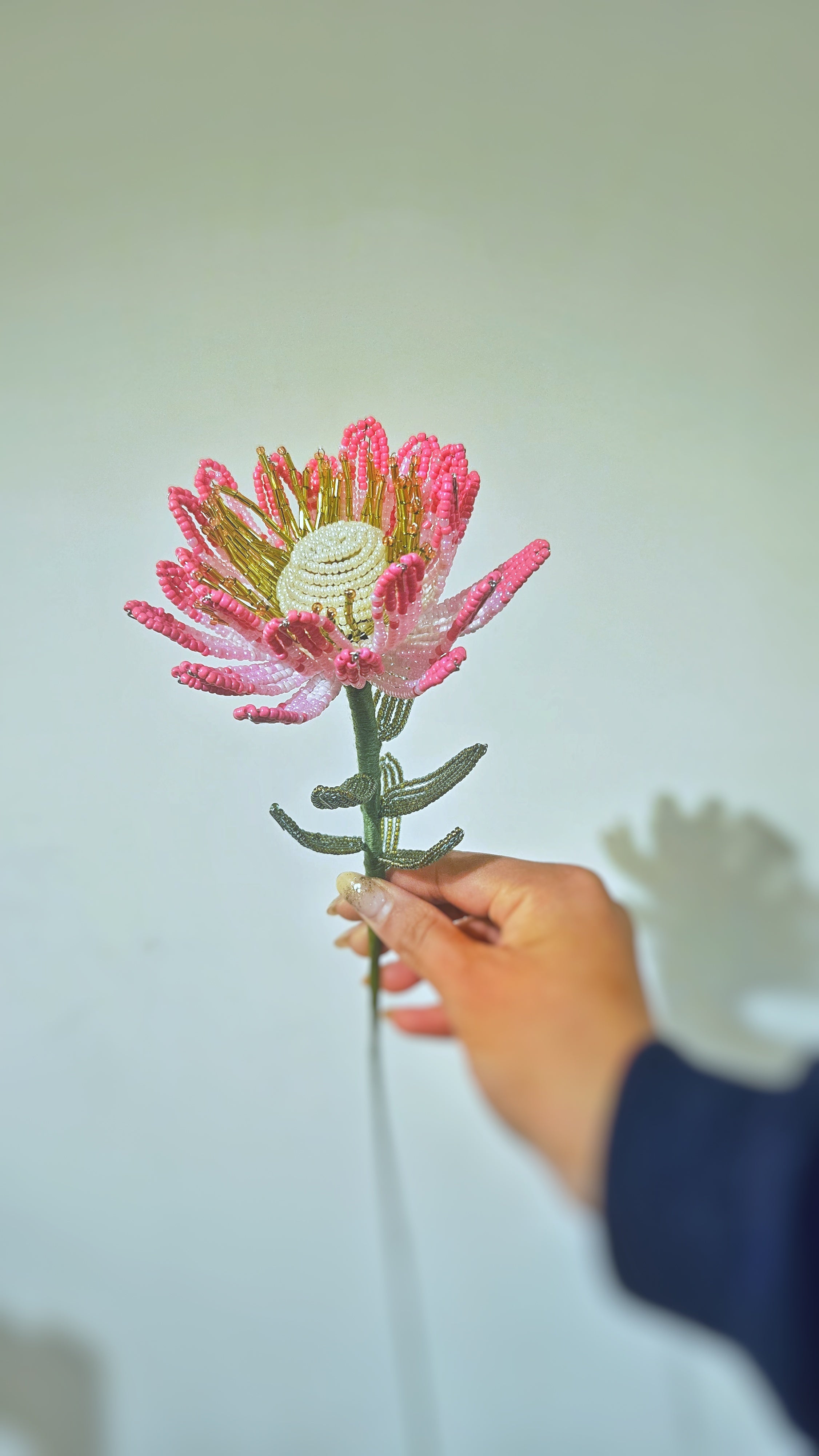 Handmade Beaded Protea Flower Stem