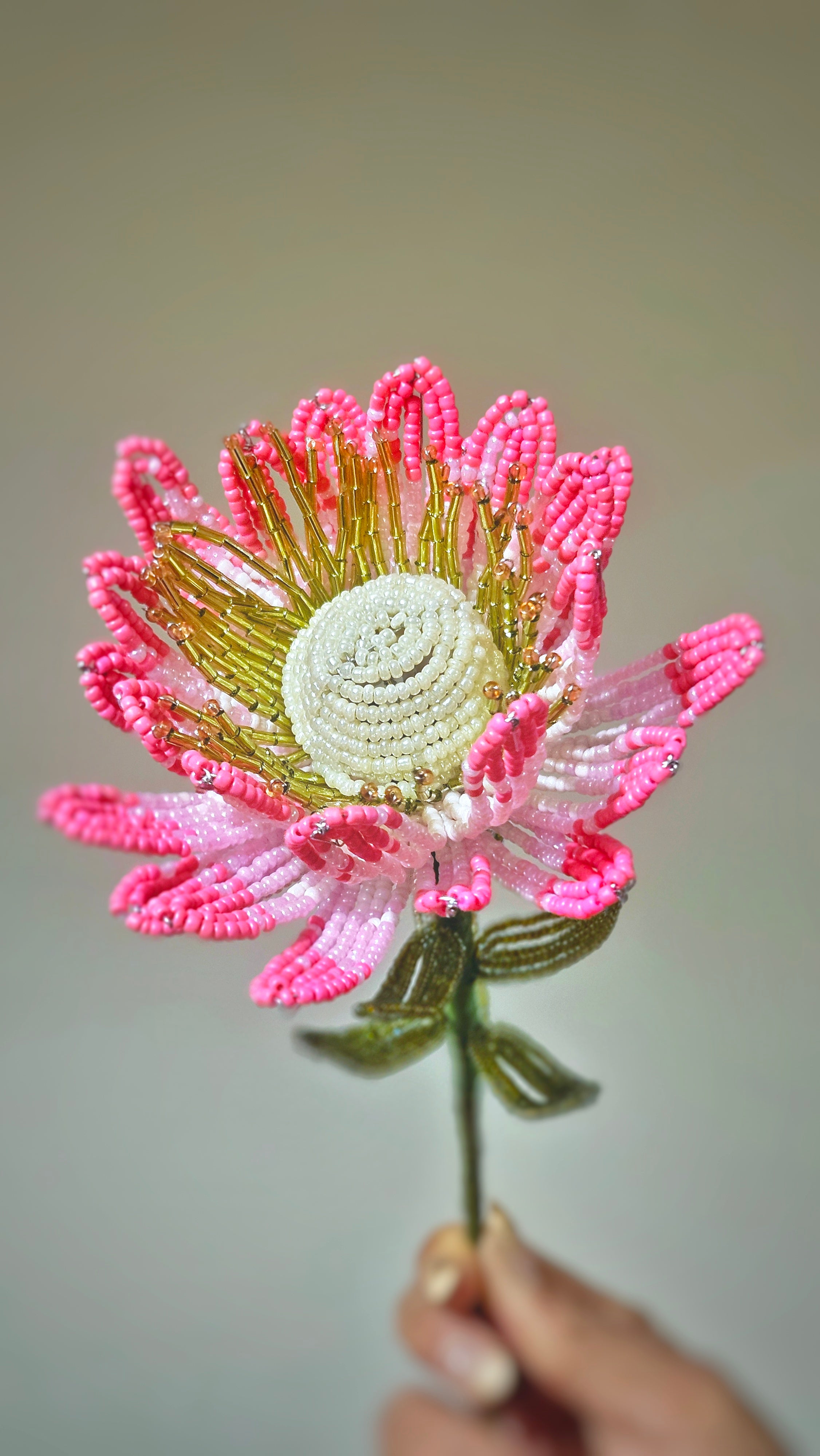 Handmade Beaded Protea Flower Stem